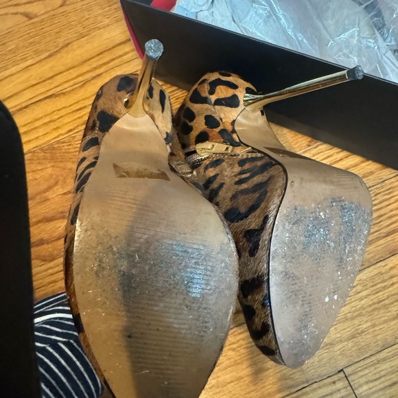 Leopard Print Women's Ankle Booties - 5M - Picture 3 of 7